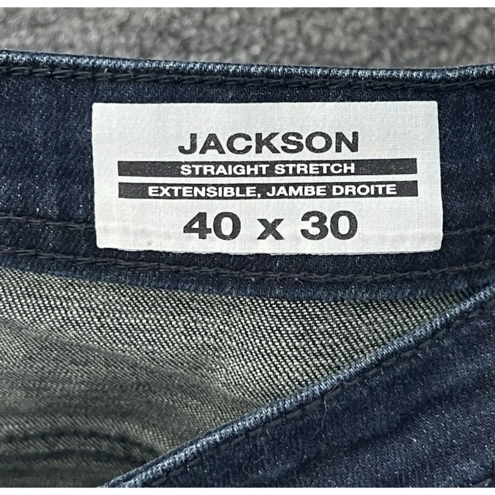 Buffalo David Bitton Jackson Straight Stretch Jeans Mens Sz 40x30 Blue Dark Wash